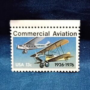 Uncirculated USA 1976 Commercial Aviation 1926-1976 13 Cent Stamp!!